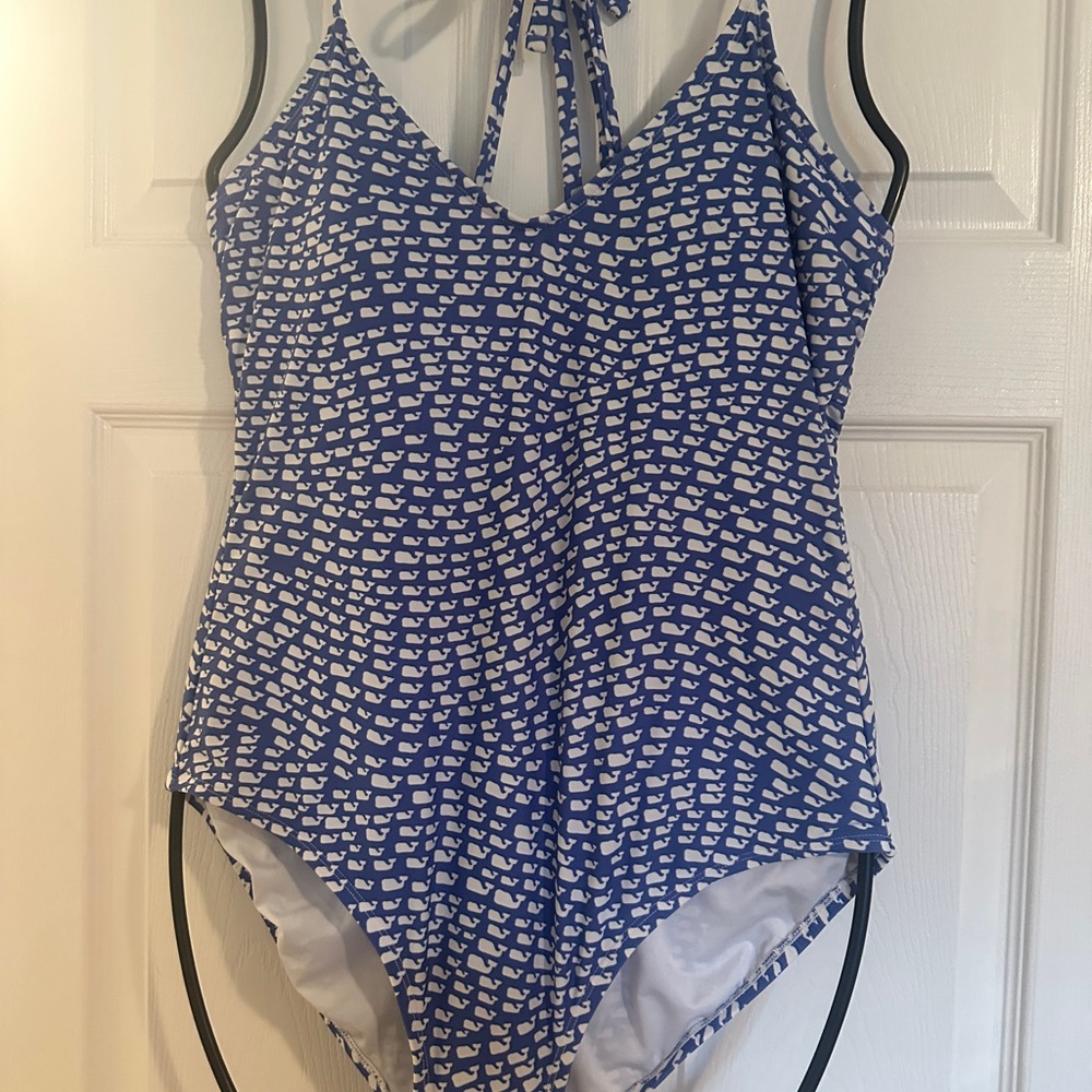 Vineyard Vines Blue and White One Piece Swimsuit